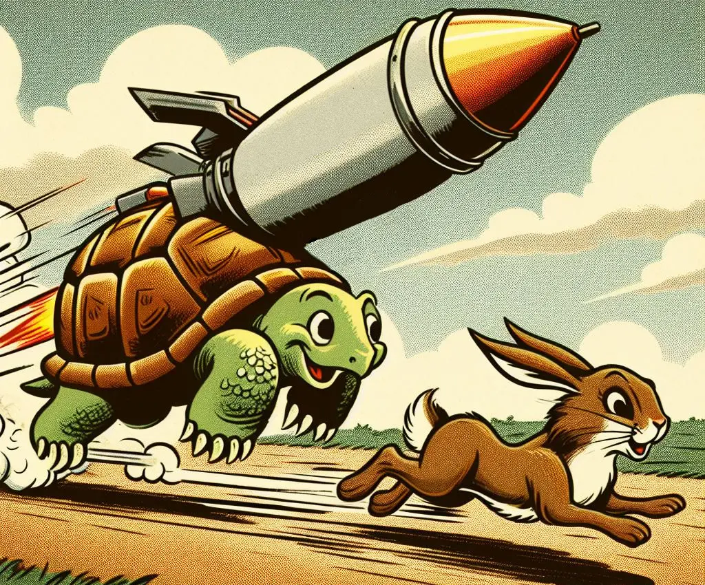Tortoise and the hare, if Novatura got involved and gave the tortoise a rocket